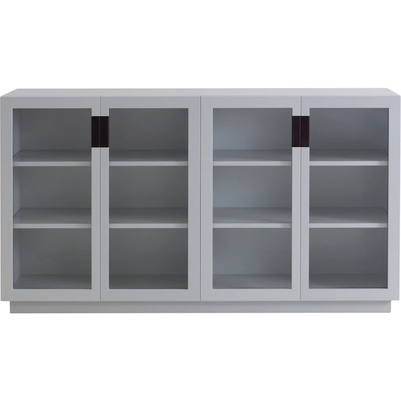 Frame 160 Medium Vitriinikaappi Lasiovilla, Vaaleanharmaa / Musta