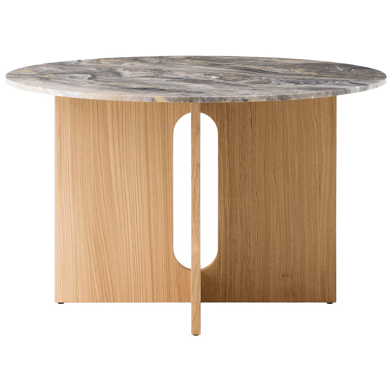 Androgyne Ruokapöytä Ø120 cm, Natural Oak / Grey Galaxy