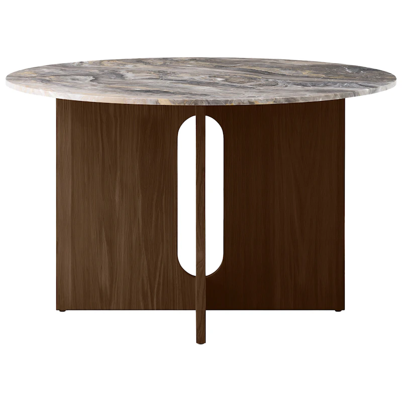 Androgyne Ruokapöytä Ø120 cm, Dark Stained Oak / Grey Galaxy