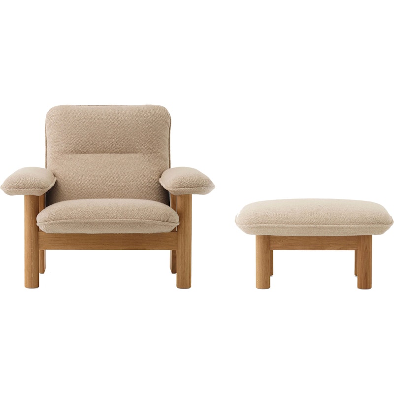Brasilia Nojatuoli Rahilla Natural Oak, Bouclé 02 Beige
