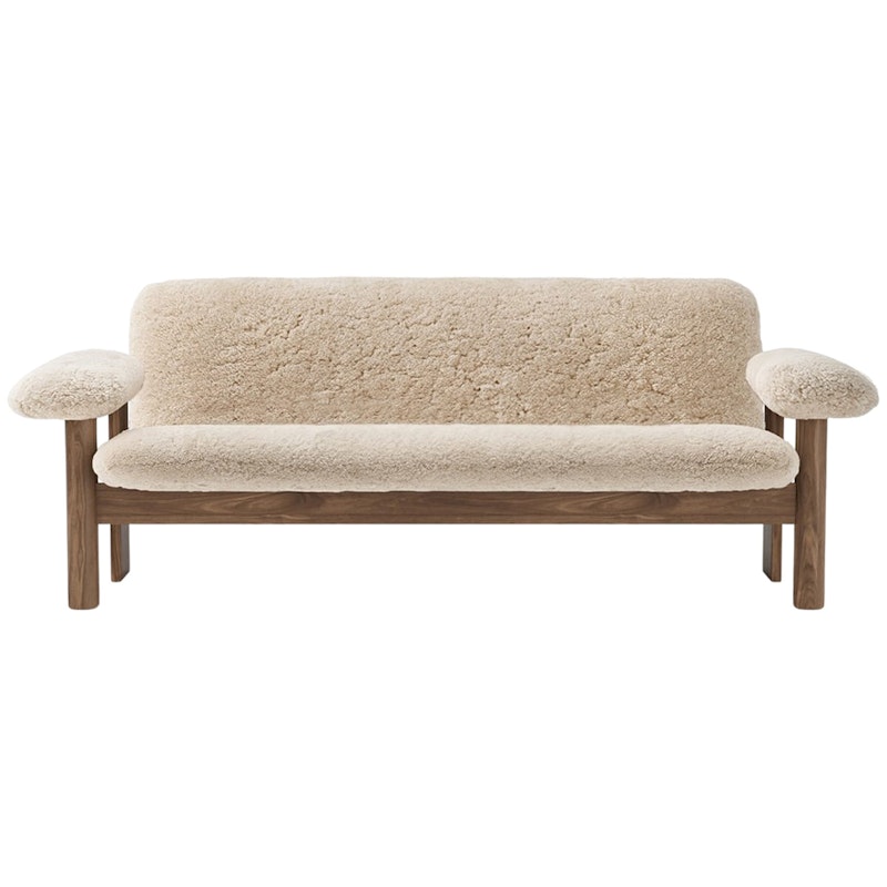 Brasilia 2-Istuttava Sohva, Walnut / Sheepskin Nature