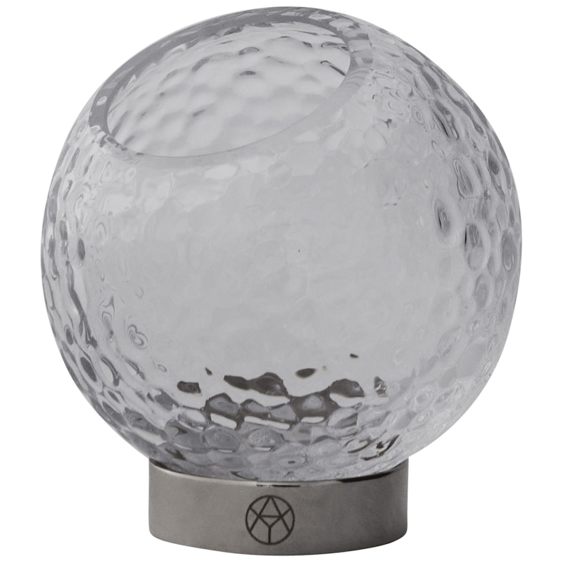 Globe Bubbles Kynttilänjalka Ø10 cm, Kirkas / Hopeinen