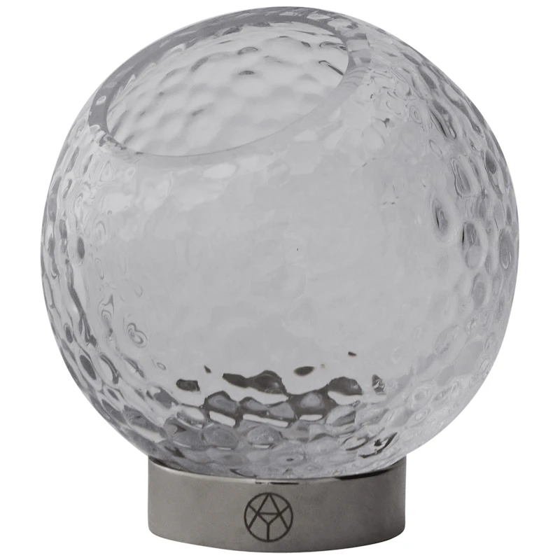 Globe Bubbles Kynttilänjalka Ø10 cm, Kirkas / Hopeinen