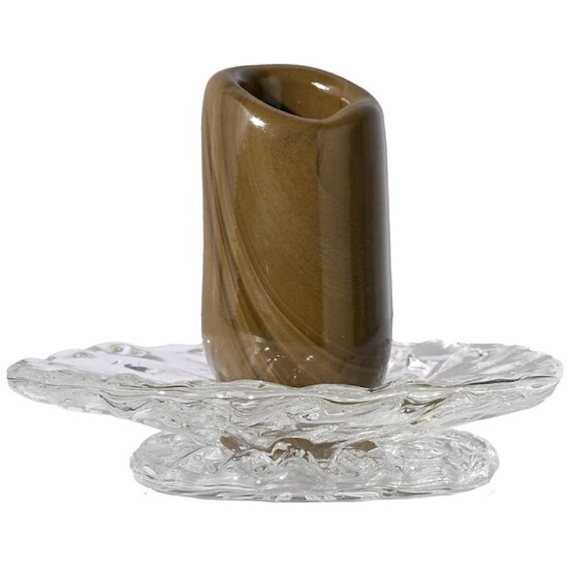 Lara Candlestick Kynttilänjalka 9 cm, Vihreä / Kirkas