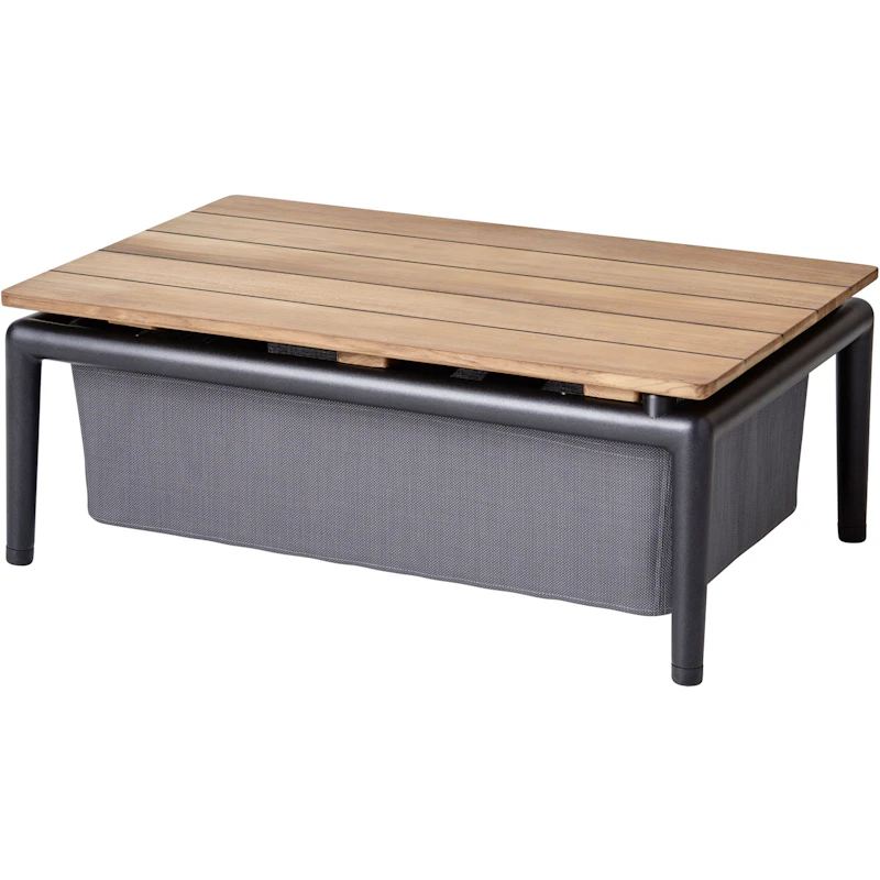 Conic Box Table, 74x52 cm Grey, TexTeak Table Top