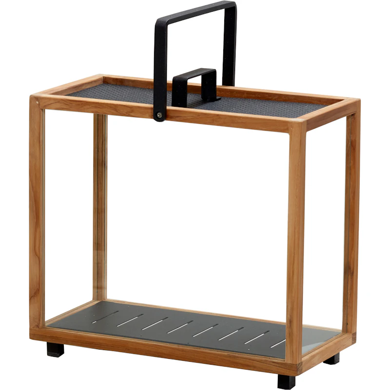 Lighthouse Lantern Rectangle, Teak / Grey