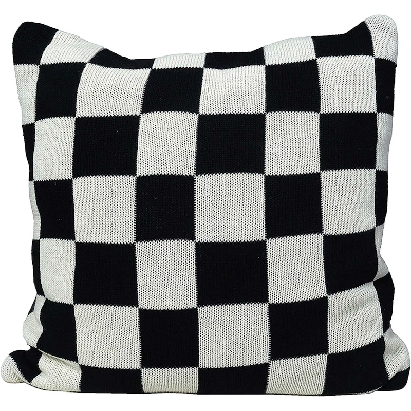 Knitted Check Tyynynpäällinen 50x50 cm, Musta