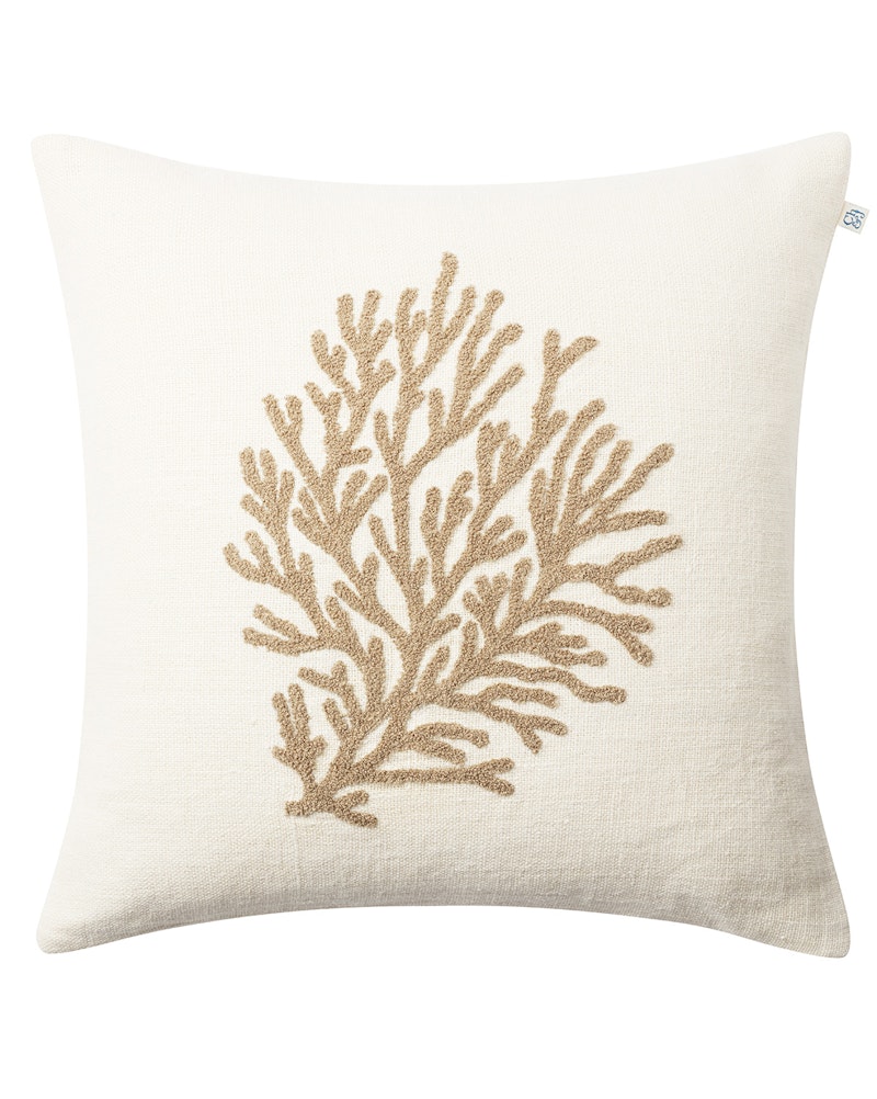 Coral Tyynynpäällinen 50x50 cm, Luonnonvalkoinen/Khaki