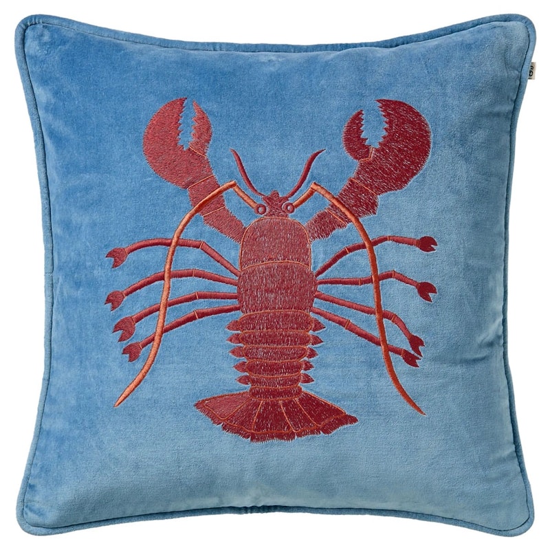 Lobster Tyynynpäällinen 50x50 cm, Apricot Orange / Sky Blue