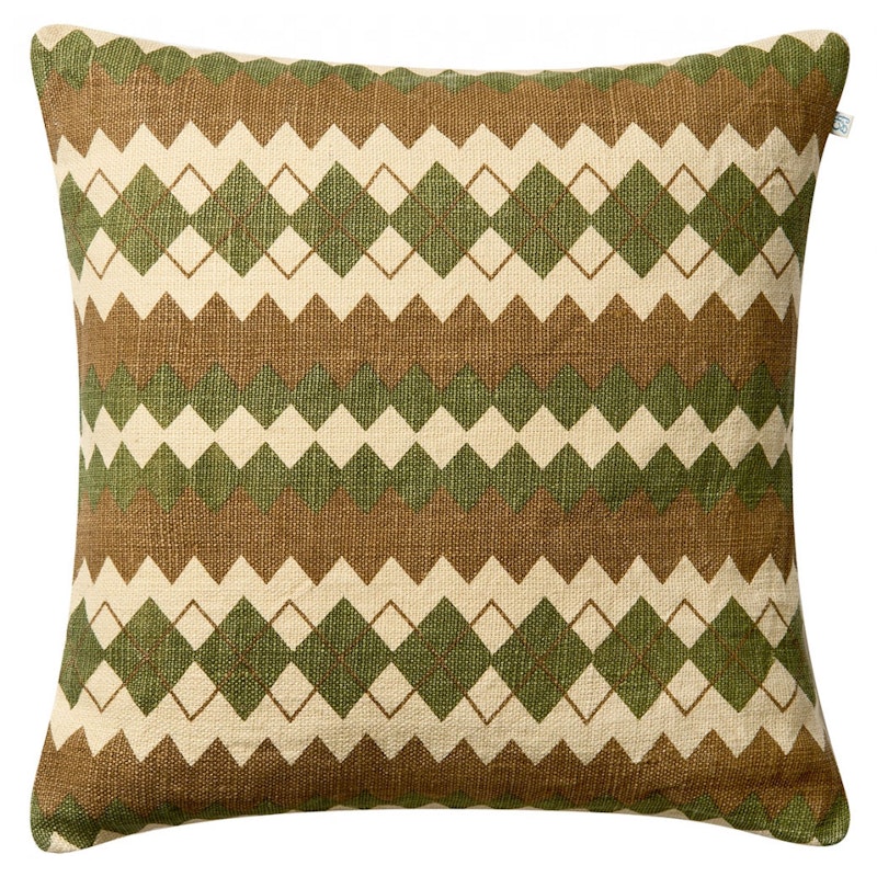 Nisha Tyynynpäällinen 50x50 cm, Cactus Green / Ruskeanharmaa
