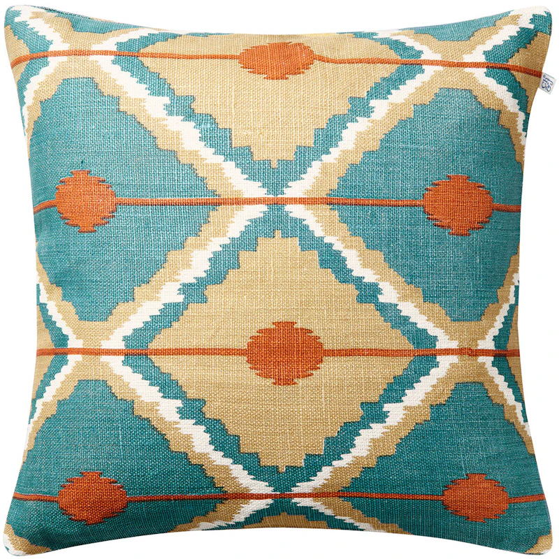 Pune Tyynynpäällinen 50x50 cm, Apricot Orange / Khaki / Heaven Blue