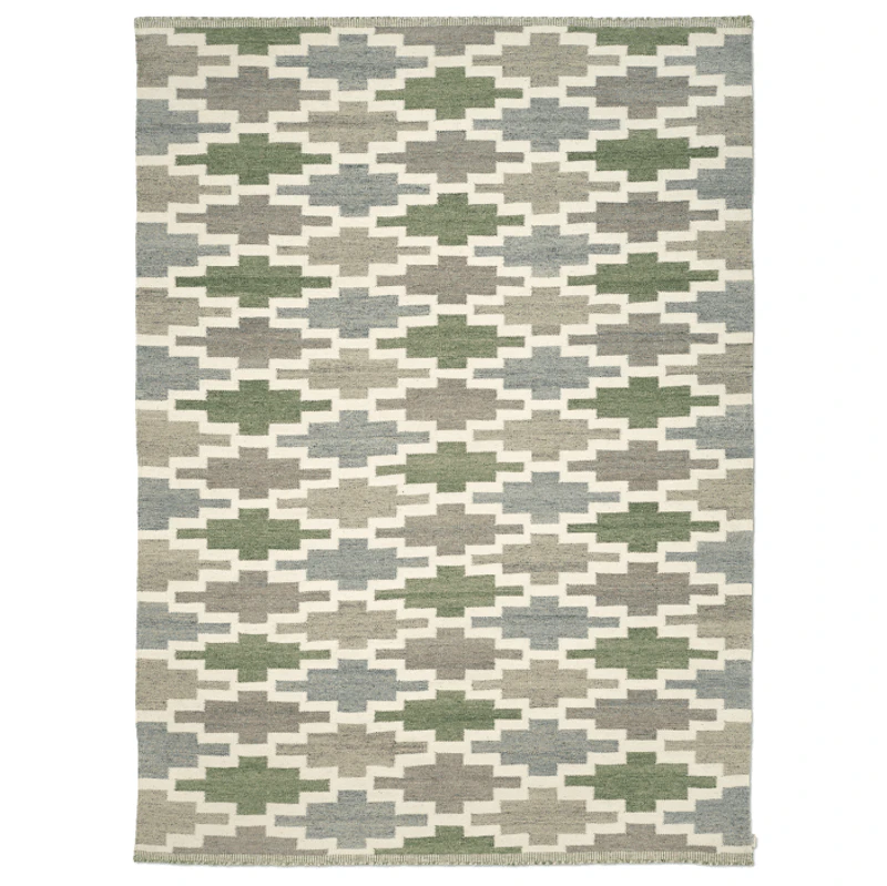 Korsnäs Villamatto 170x230 cm, Sininen / Vihreä