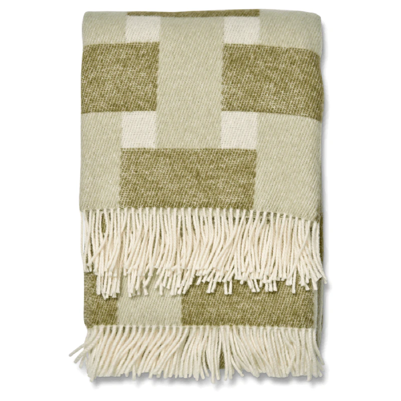 Weave Villahuopa 130x180 cm, Valkoinen / Vihreä