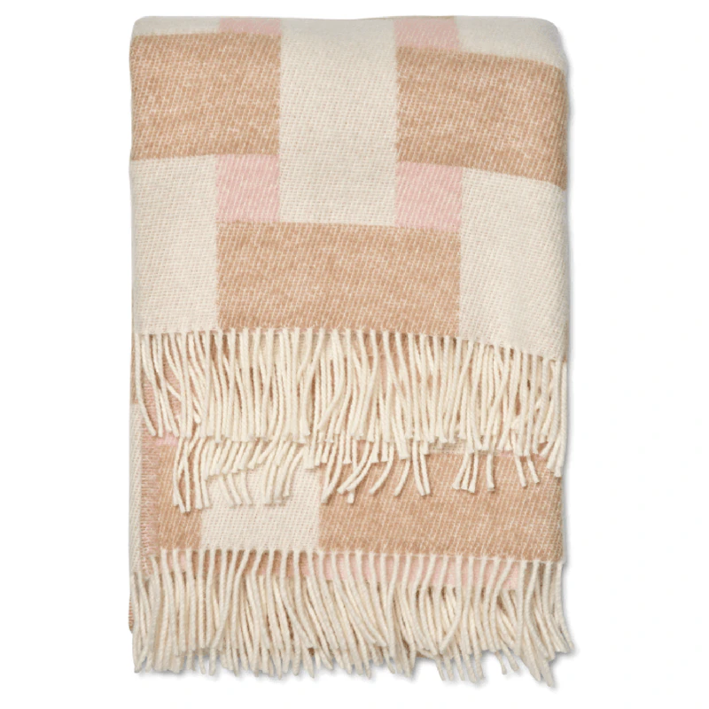 Weave Villahuopa 130x180 cm, Valkoinen / Pinkki