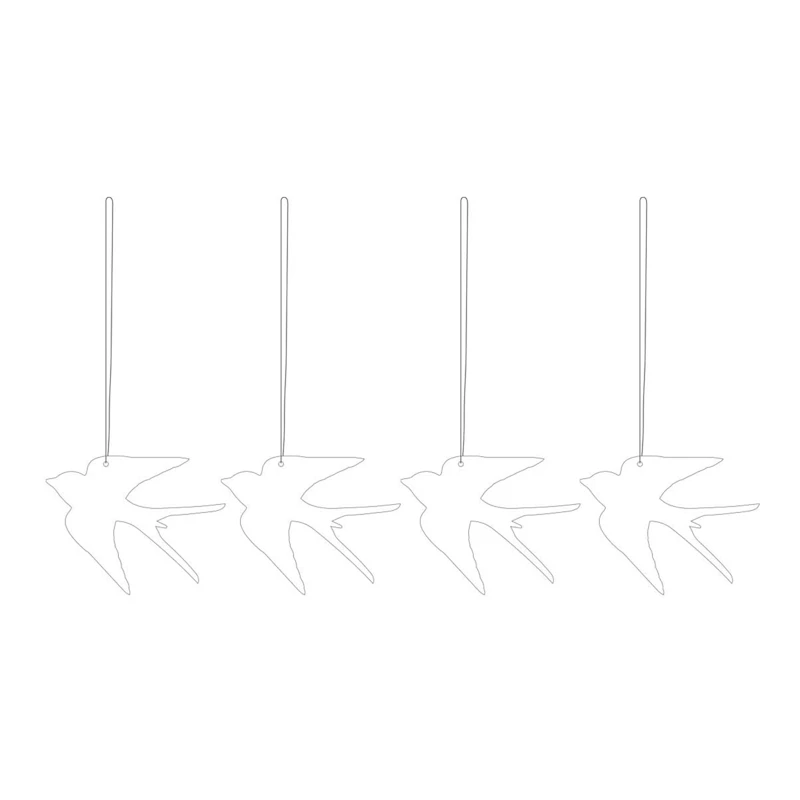 Easter Deco Bird, Cafe Au Lait 4-pack Pääsiäiskoriste Ruostumaton Teräs 4-pakkaus Valkoinen