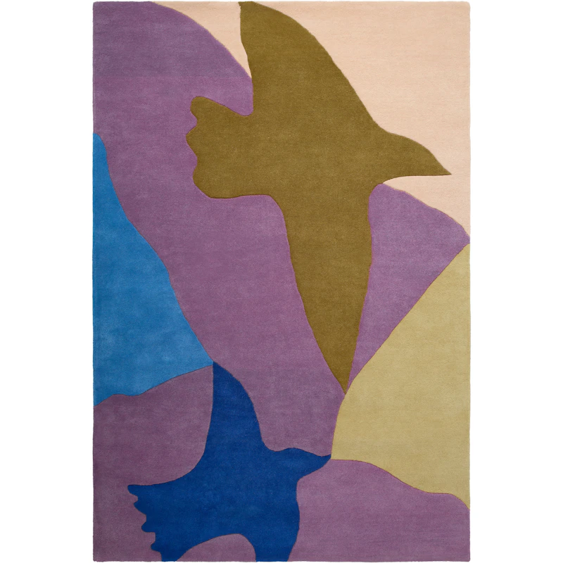 Bird Villamatto 180x270 cm, Sininen