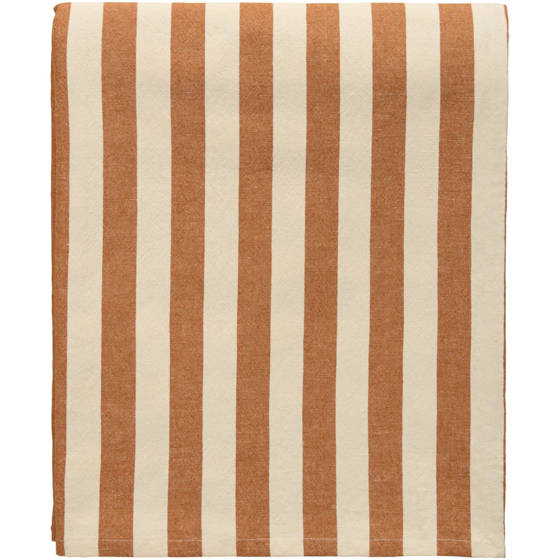 Block Stripe Pöytäliina 140x240 cm, Ruskea