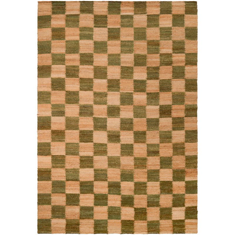 Chess Matto 180x270 cm, Natural Jute / Vihreä