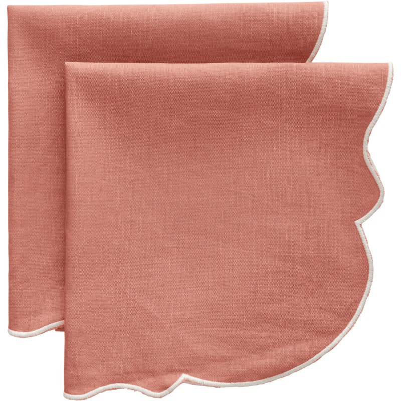 Gia Servetti 45x45 cm 2 kpl:n pakkaus, Dusty Pink / Valkoinen