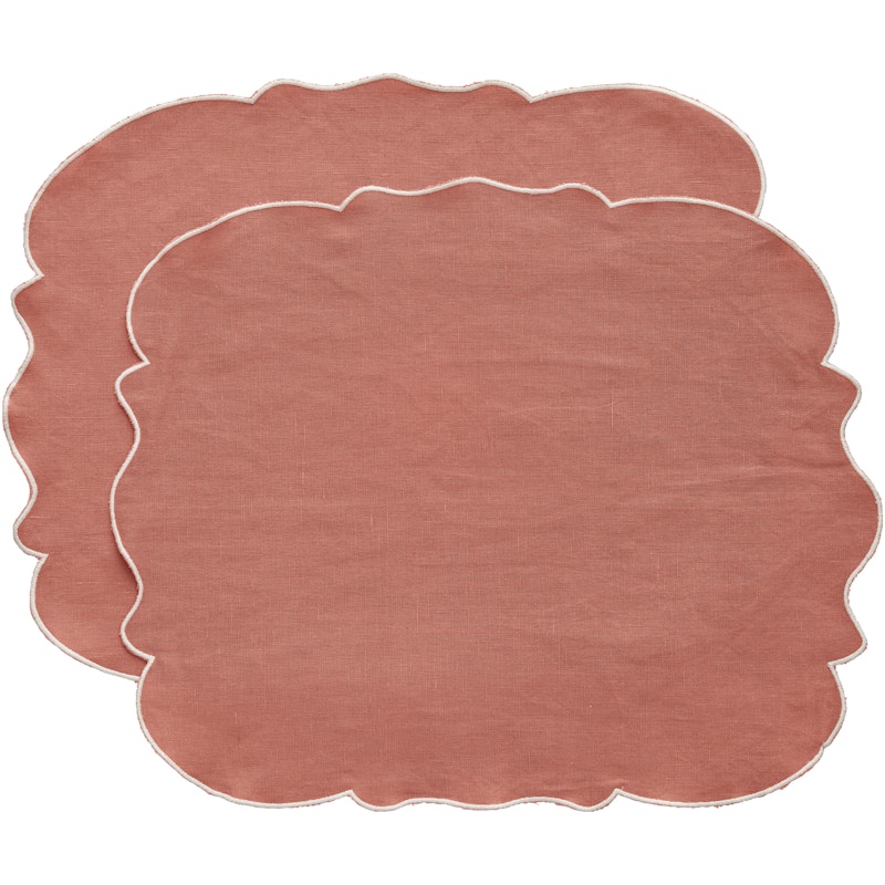 Gia Tabletti 35x45 cm 2 kpl:n pakkaus, Dusty Pink / Valkoinen