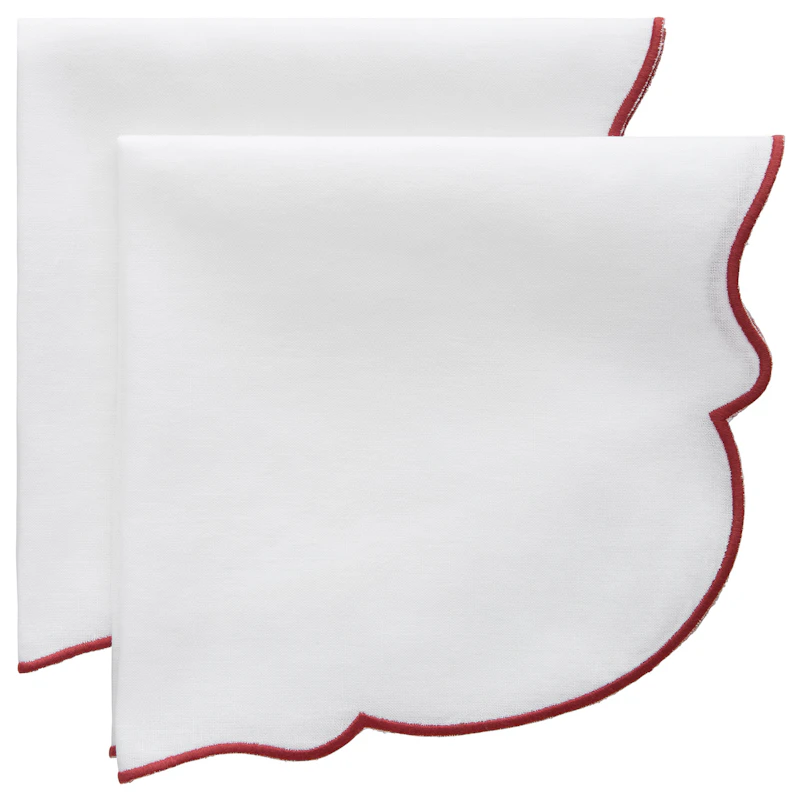 Gia Servetti 45x45 cm 2 kpl:n pakkaus, Valkoinen / Burgundinpunainen