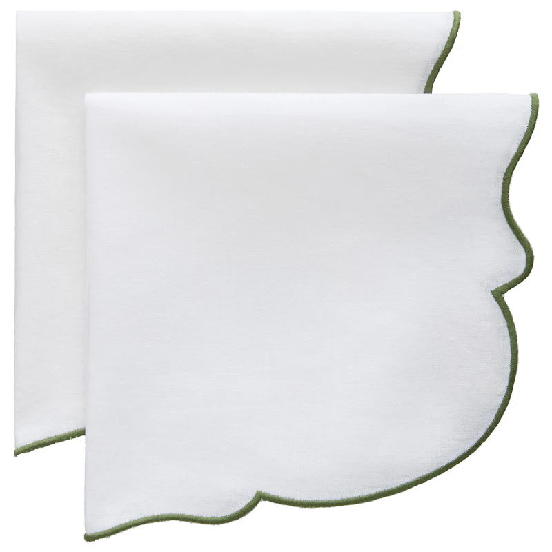 Gia Servetti 45x45 cm 2 kpl:n pakkaus, Valkoinen / Vihreä
