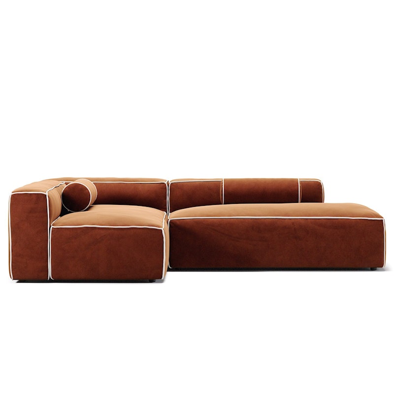 Grand Hue Lounge-Sohva 3-paikkainen Avoin Pää Oikea, Copper Glow / Moon White