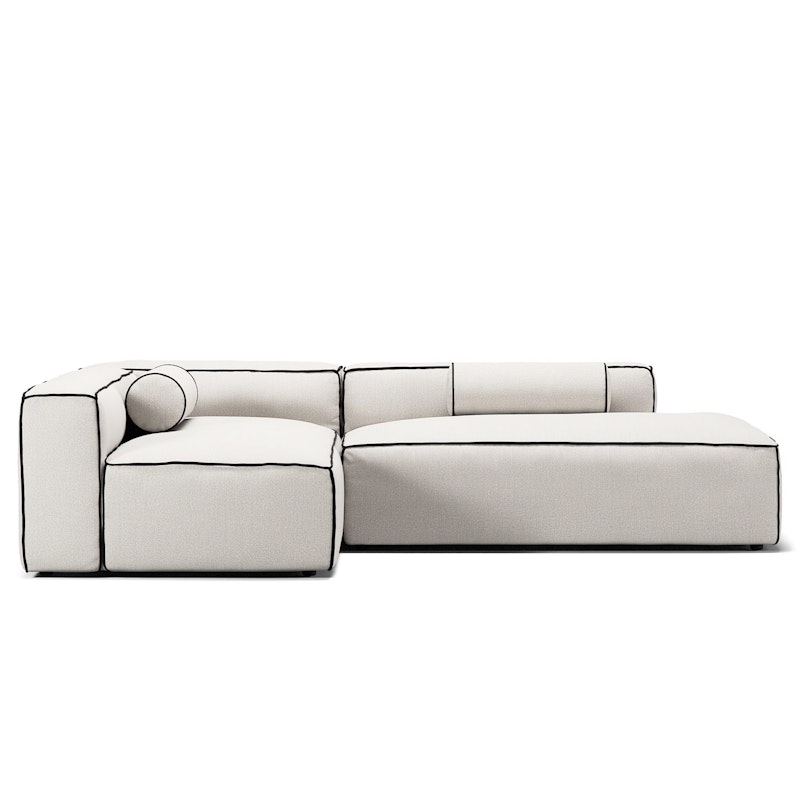 Grand Hue Lounge-Sohva 3-paikkainen Avoin Pää Oikea, Steam White / Mine Graphite