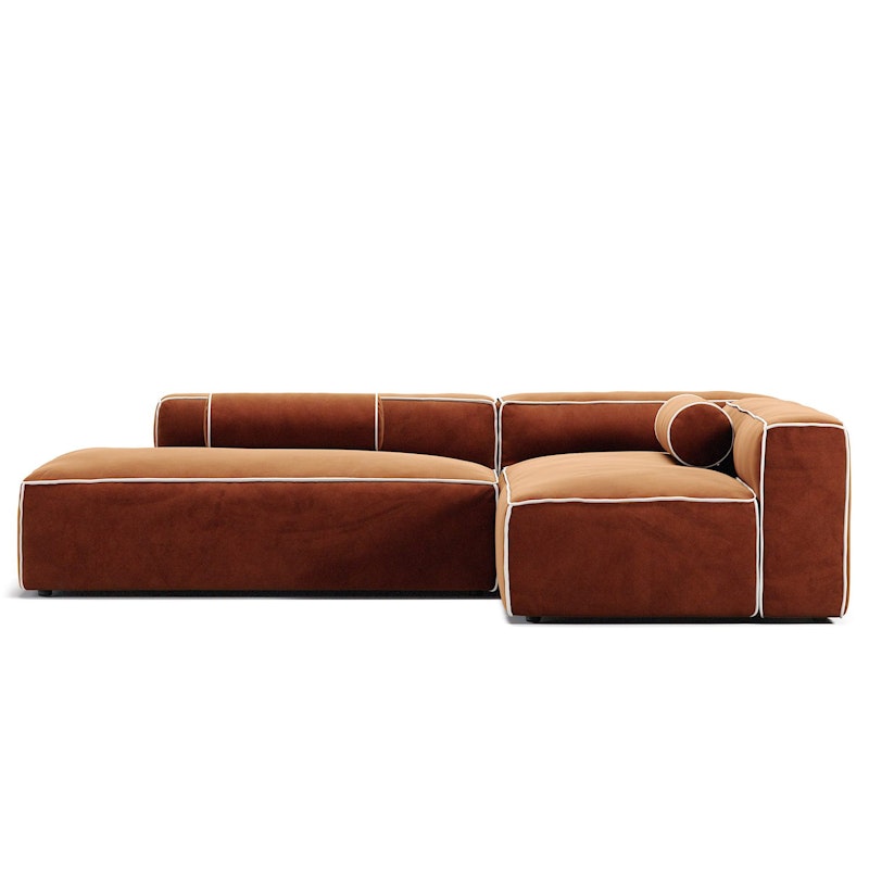 Grand Hue Lounge-Sohva 3-paikkainen Avoin Pää Vasen, Copper Glow / Moon White