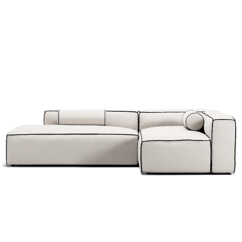 Grand Hue Lounge-Sohva 3-paikkainen Avoin Pää Vasen, Steam White / Mine Graphite