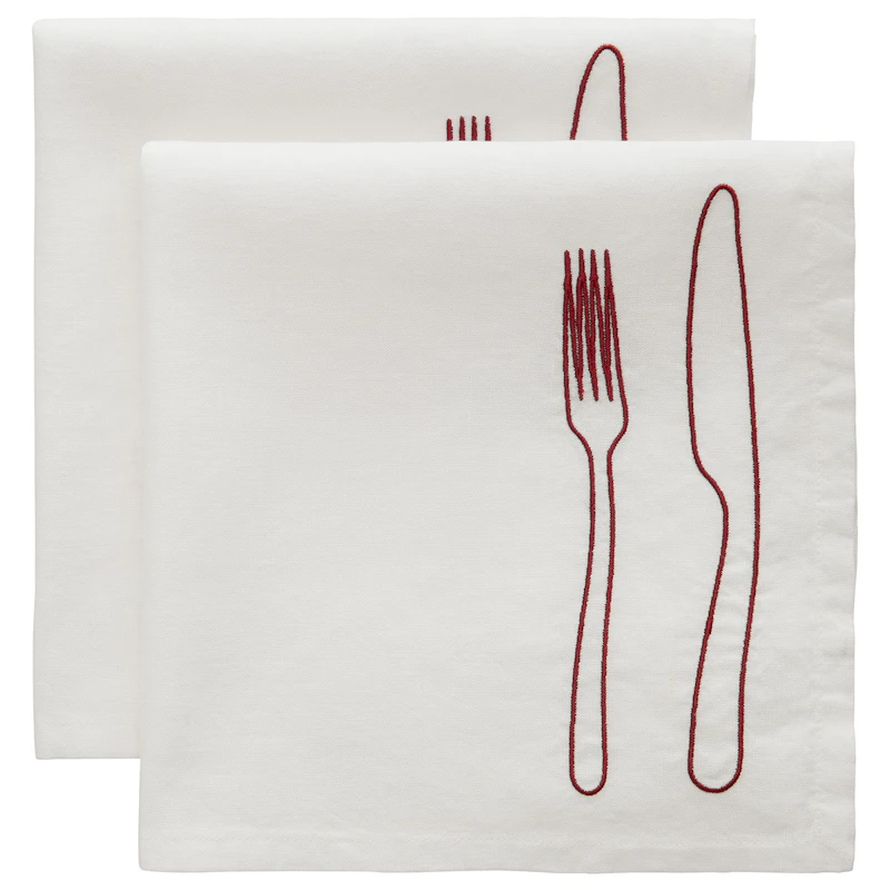 La Tavola Servetti 45x45 cm 2 kpl:n pakkaus, Burgundinpunainen