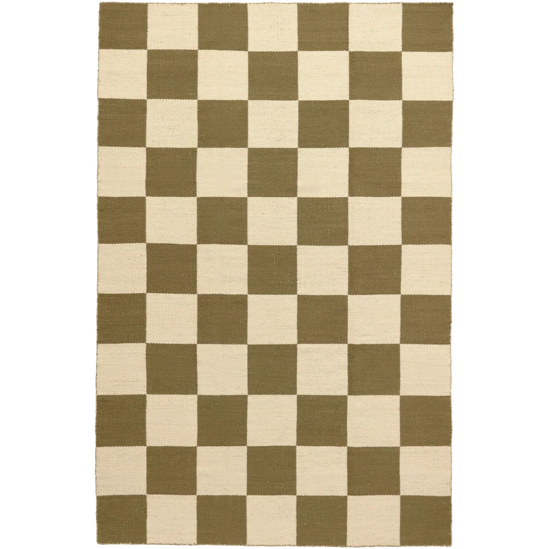 Square Wool Rug 200x300 cm, Green