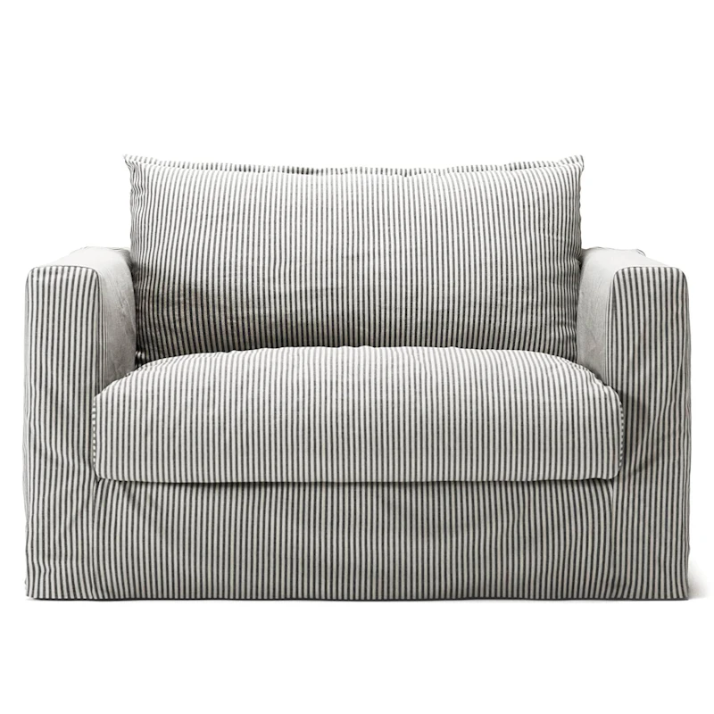 Verhoilu Le Grand Air Nou Love Seat-sohvalle Pellava, Ash Stripe