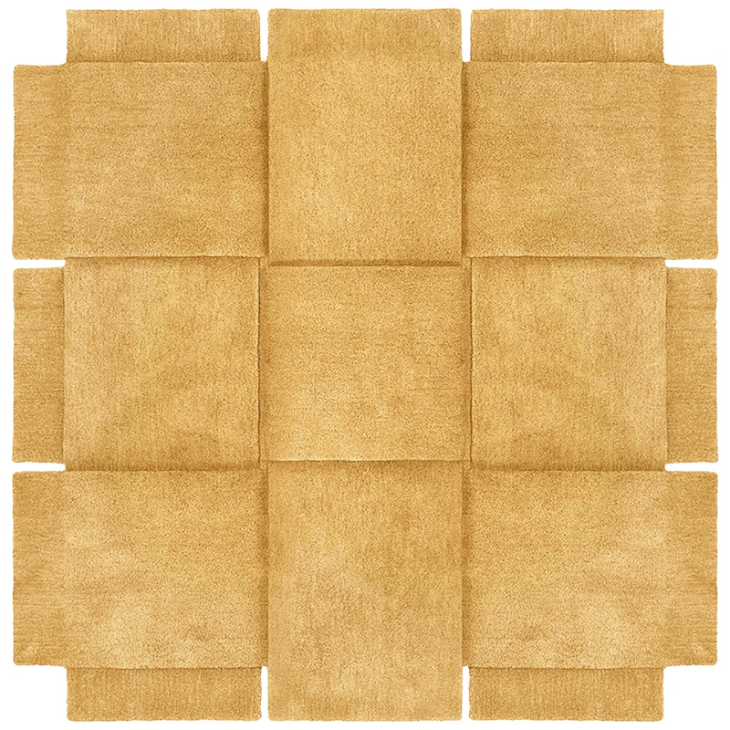 Basket Matto Yellow Ochre, 180x180 cm