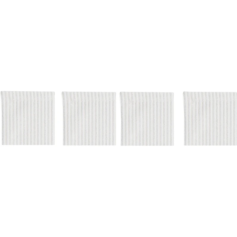 Narrow Stripe Lasinaluset 10x10 cm 4-pakkaus, Valkoinen