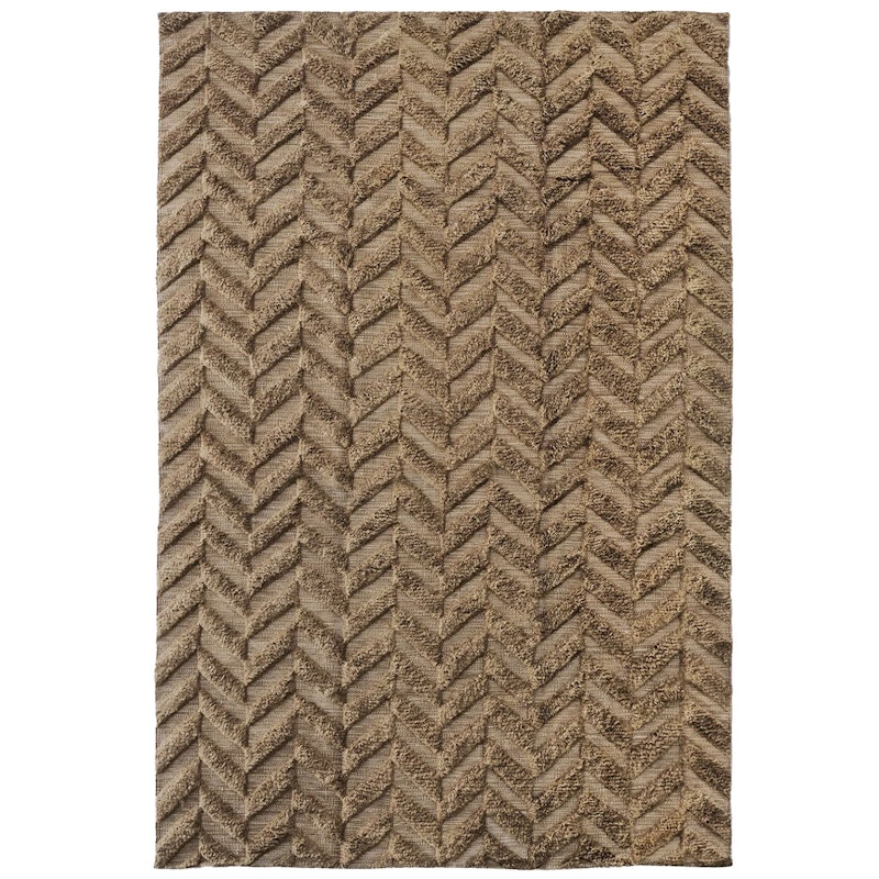 Herringbone Villamatto 250x350 cm, Ruskea