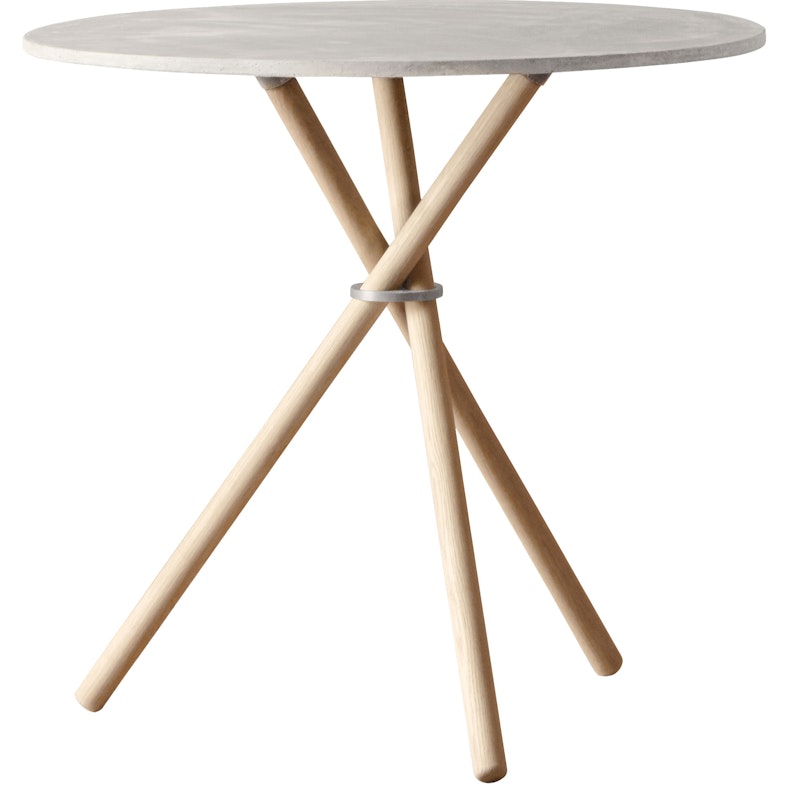 Aldric Sivupöytä 80 cm, Vaalea Betoni / Vaalea Tammi