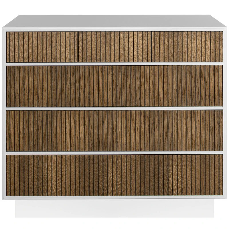 Line Burned Walnut Lipasto 6 Laatikolla, Valkoinen