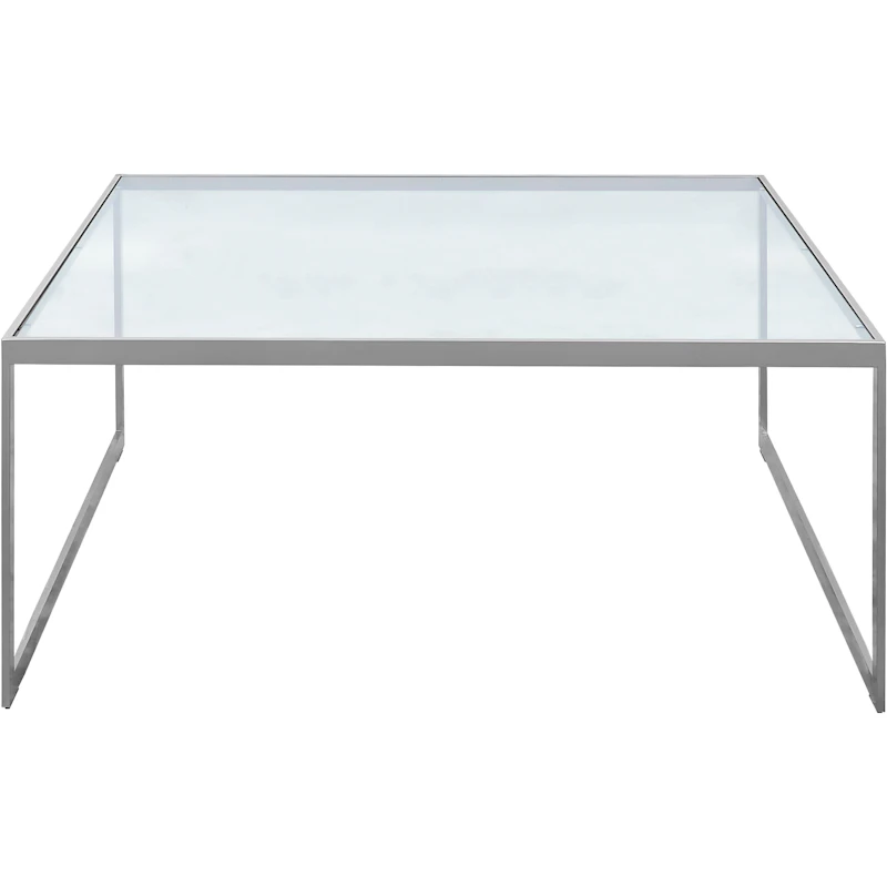 Square Sohvapöytä, 102x102 cm, Silver Grey/Glass