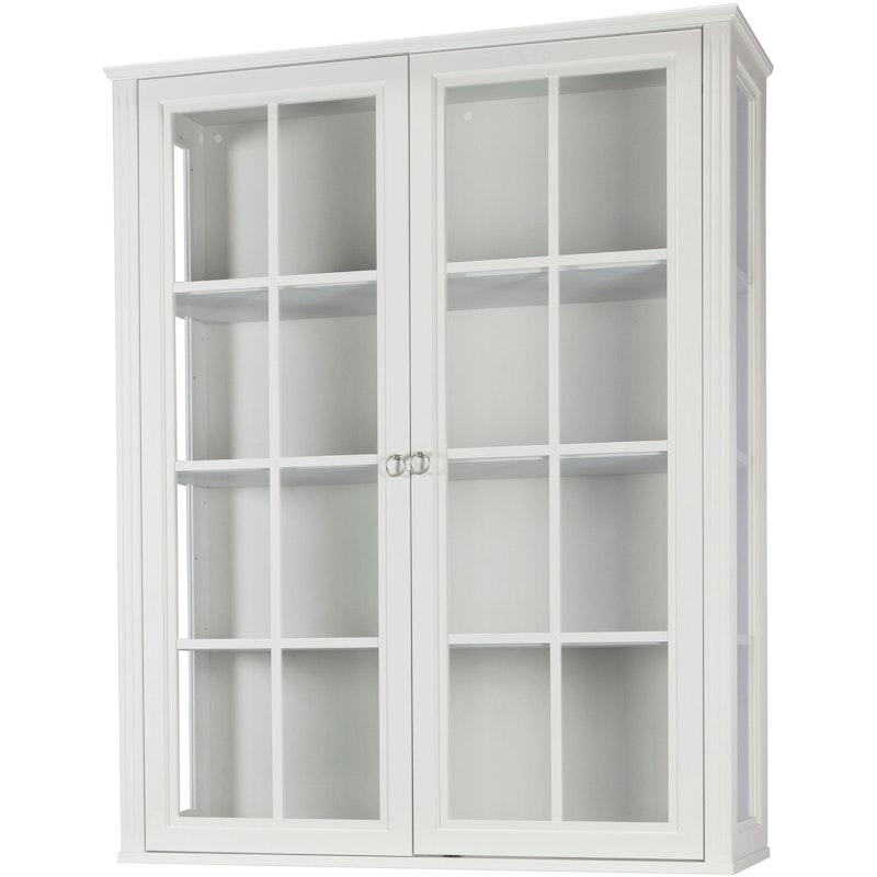 Stockholm 2.0 Vitrin Cabinet 99x34x124, Whitewash