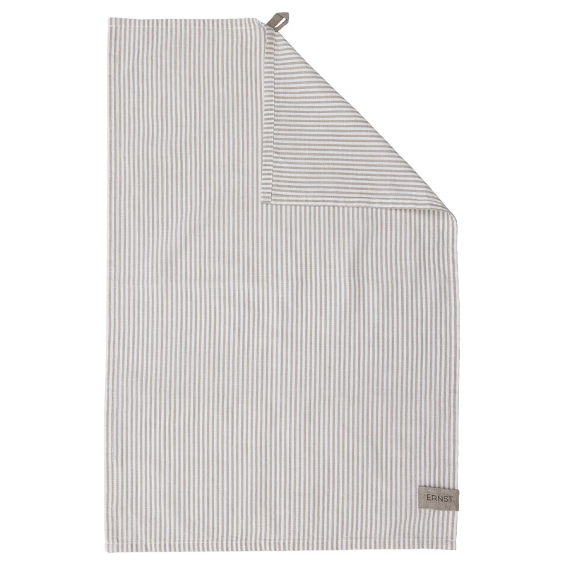 Keittiöpyyhe Raidat 47x70 cm, Valkoinen/Beige