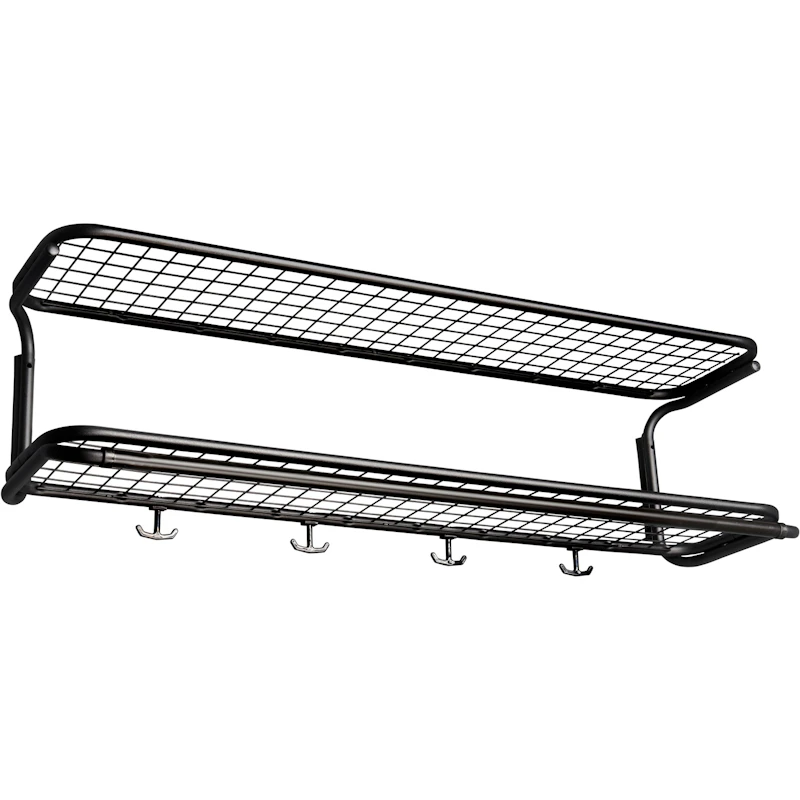 Classic 650 Hattuteline Kaksinkertainen Musta 110 cm, 5 Koukkua