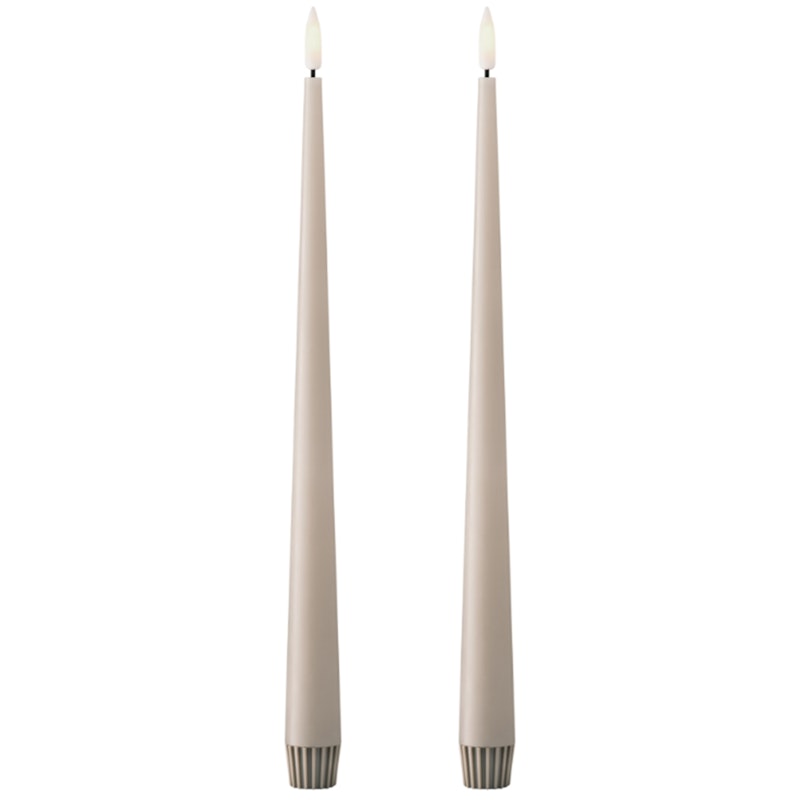 Led-Kynttilät 2 kpl:n pakkaus 30 cm, Linen Grey