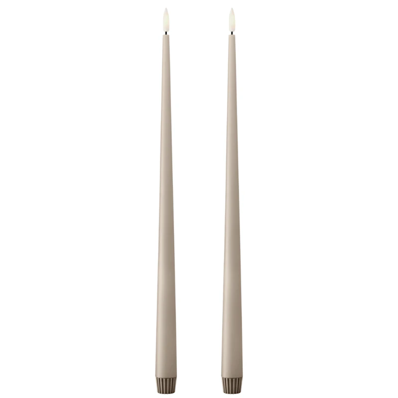 Led-Kynttilät 2 kpl:n pakkaus 40 cm, Linen Grey