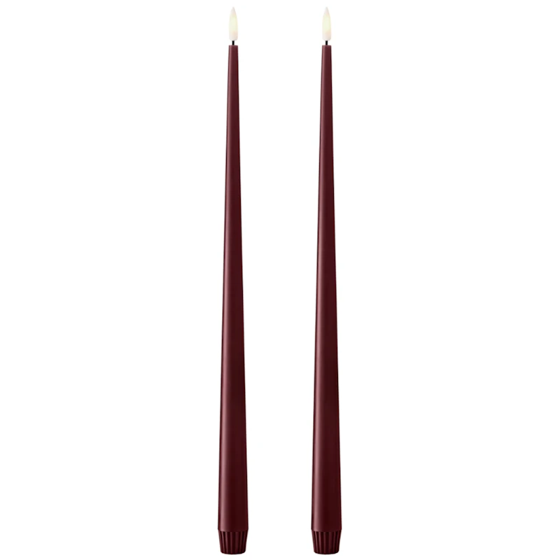 Led-Kynttilät 2 kpl:n pakkaus 40 cm, Deep Wine