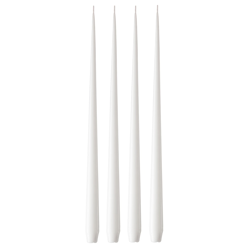 Antiikkikynttilä Lakattu 42 cm 4 kpl:n pakkaus, Pure White