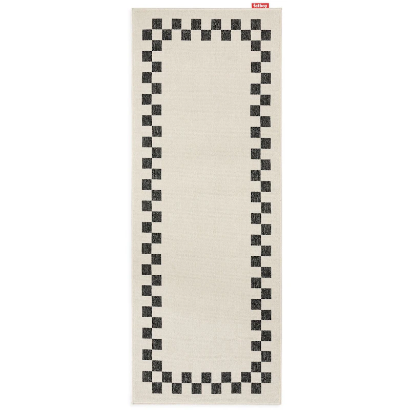 Carpretty Catwalk Check Border Matto, Antrasiitti / Creme
