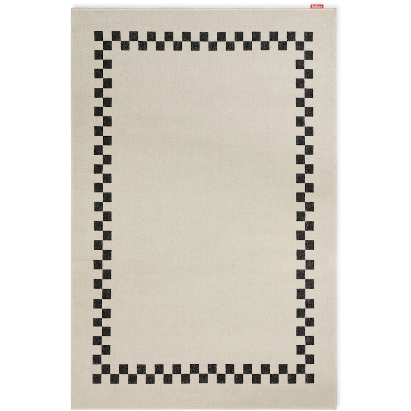 Carpretty Petit Check Border Matto, Antrasiitti / Creme