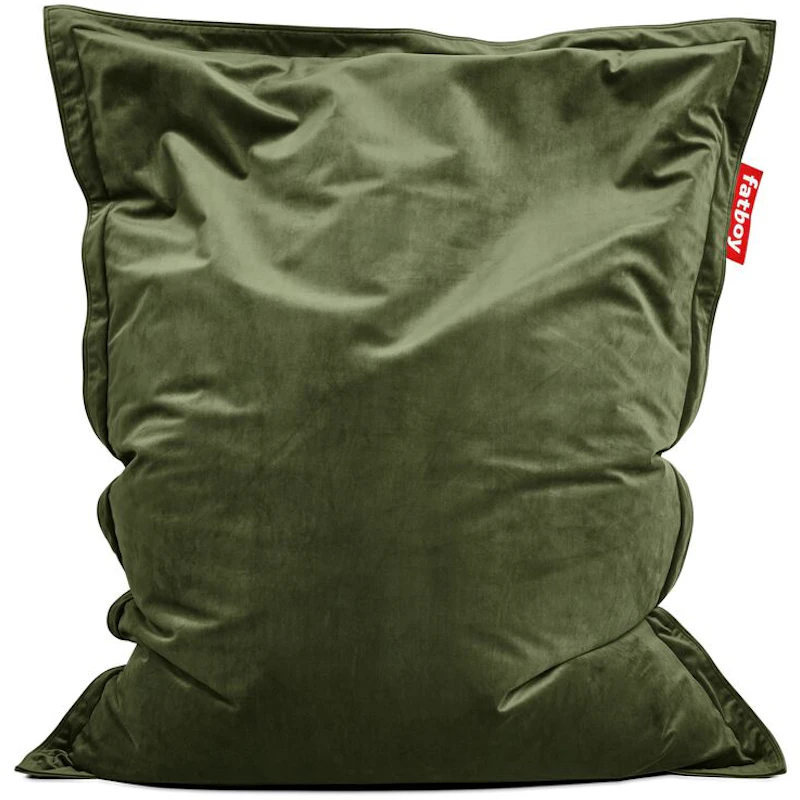 Original Slim Velvet Recycled Bean Bag, Deep Green