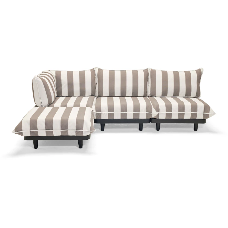 Paletti Modular Sofa 3-Seater With Chaise Longue, Stripe Cacao (Left)
